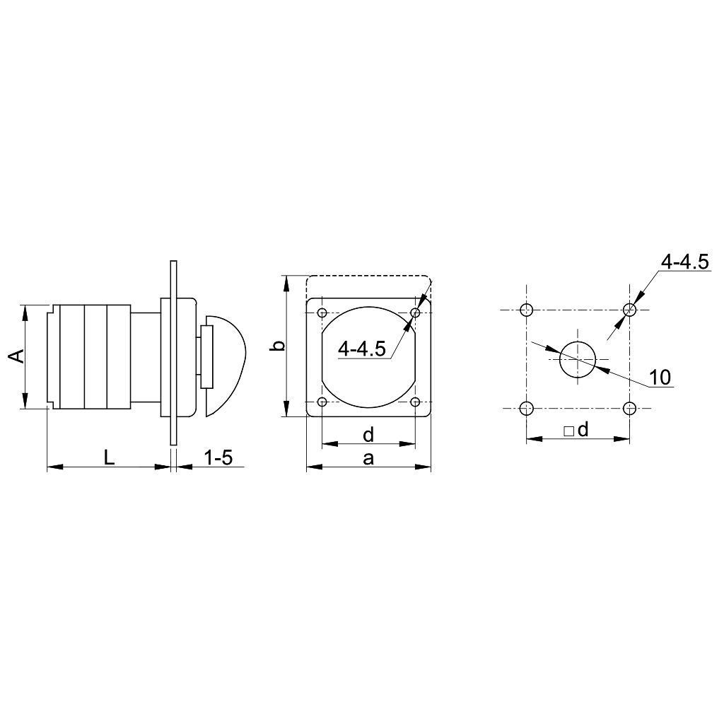 Tracon TK-169/3 Kézikapcsoló,BE-KI 400V,50Hz,160A,3P,37kW,88×88mm,90° - Image 2