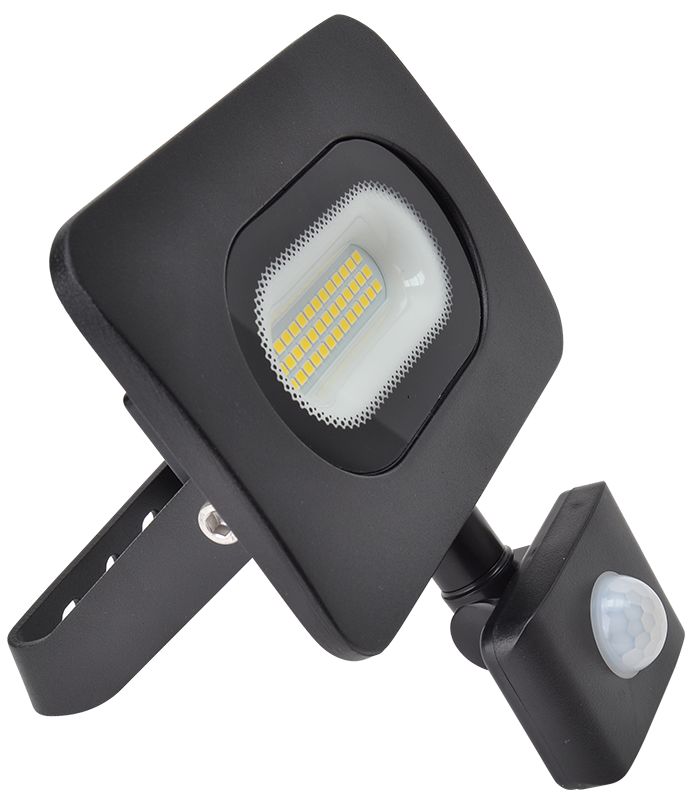 Tracon RSMDLM20H SMD fényvető mozgásérzékelővel,fekete 220-240V,20W,4000K,IP65,1600lm,120°,10s-7min,3-10m,EEI=G