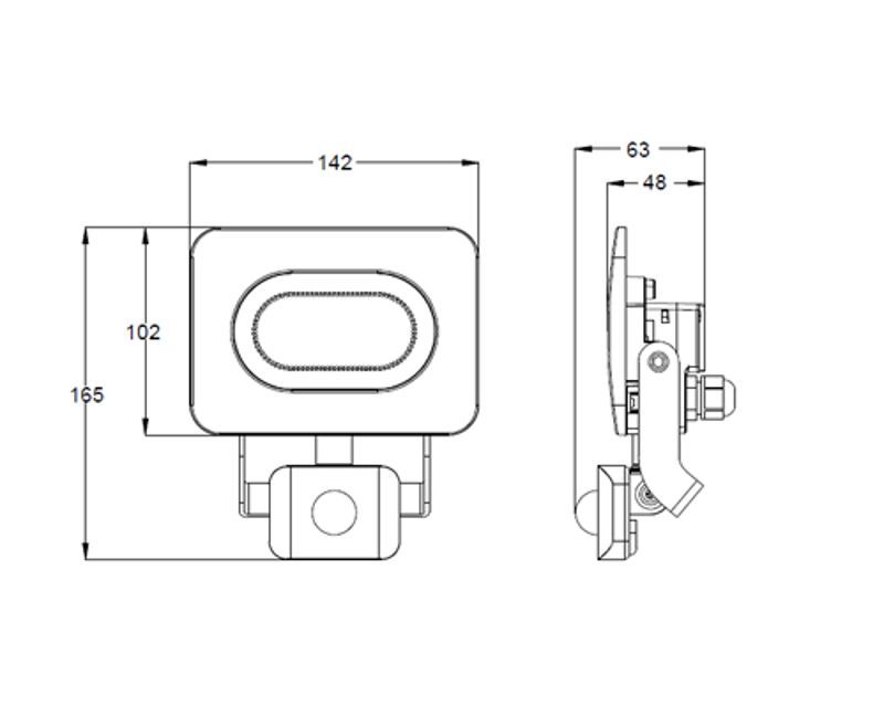 Tracon RSMDLM20H SMD fényvető mozgásérzékelővel,fekete 220-240V,20W,4000K,IP65,1600lm,120°,10s-7min,3-10m,EEI=G - Image 4