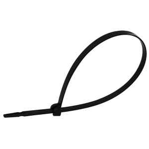 Tracon TU200 UV-álló fémnyelves kábelkötegelő,fekete 200×2,4mm,D=2-50mm,PA6.6