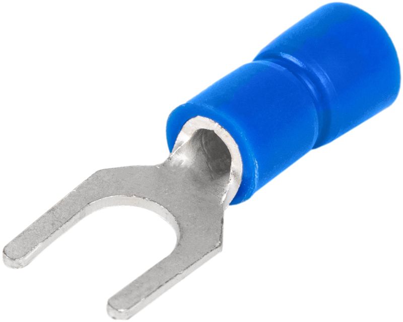 Tracon KV3 Szigetelt villás saru,ónozott elektrolitréz,kék 2,5mm²,M3,PVC