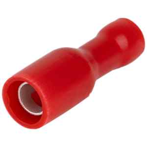 Tracon PHA4 Szigetelt hengeres csatlakozó aljzat,elektrolitréz,piros 1,5mm²,PVC