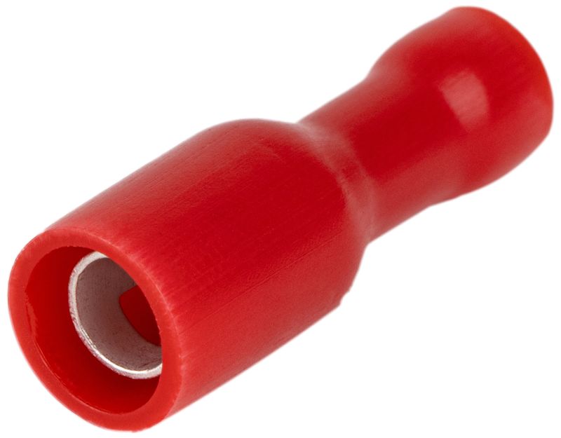 Tracon PHA4 Szigetelt hengeres csatlakozó aljzat,elektrolitréz,piros 1,5mm²,PVC