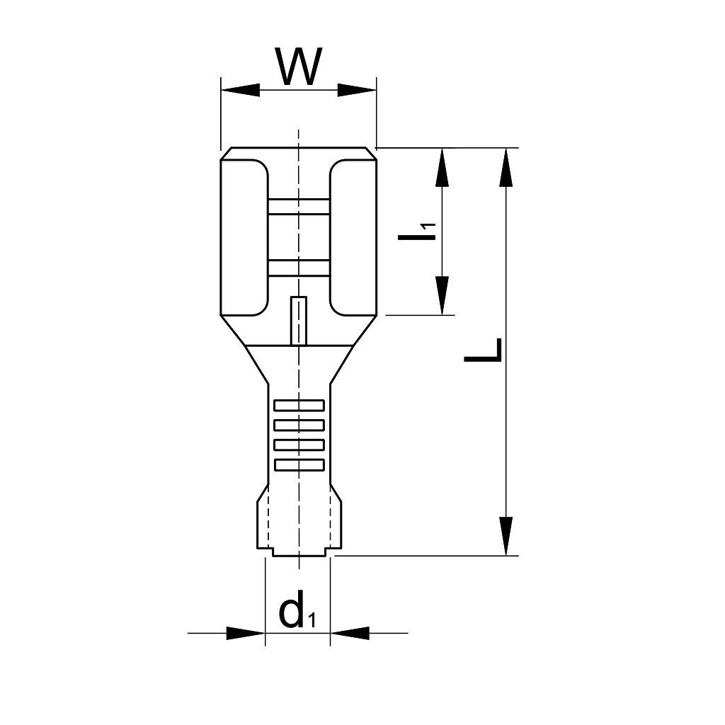 Tracon CSH6-B Szig.tlen rátolható csatl. hüvely,sárgaréz,rögz.csapos 6,3×0,8mm,1-2,5mm² - Image 2
