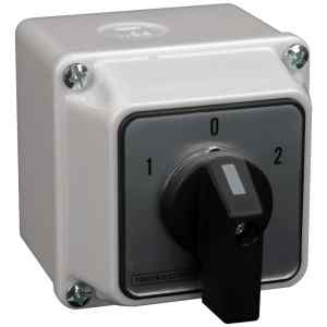 Tracon TKM-20/NT Tokozott közvetlen irányváltó motorkapcsoló,1-0-2 400V,50Hz,20A,5,5kW,48×48mm,IP44