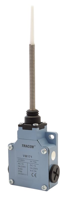Tracon VM171 Helyzetkapcsoló,rugószáras 1xNO+1xNC,6A/230V AC-15,0,3A/250V DC-13,IP66