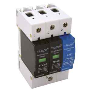 Tracon TTV-BC225-2 Túlfeszültségvédő készülék,2.-es típus,csillagpontos 25kA,2+1P