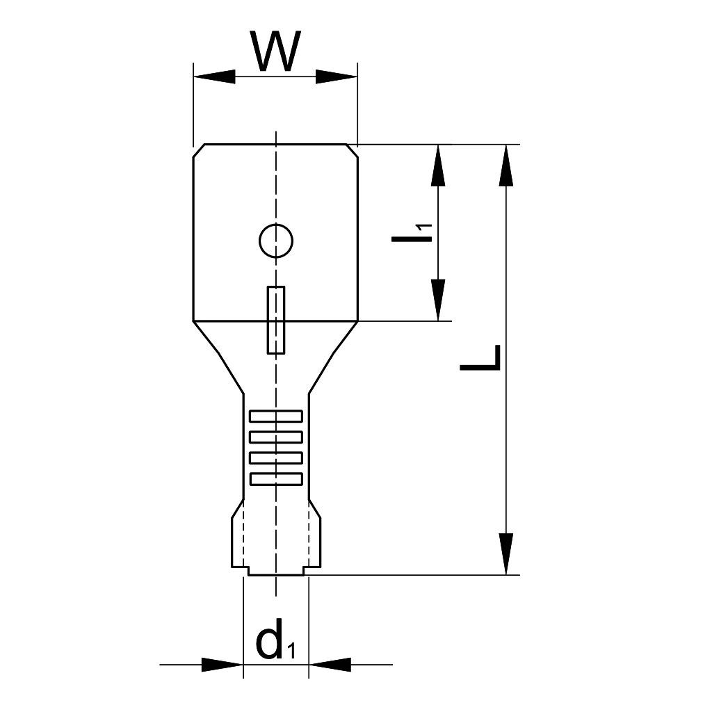 Tracon CS5 Szigeteletlen rátolható csatlakozó csap,sárgaréz 4,8×0,5mm,0,5-1mm² - Image 2