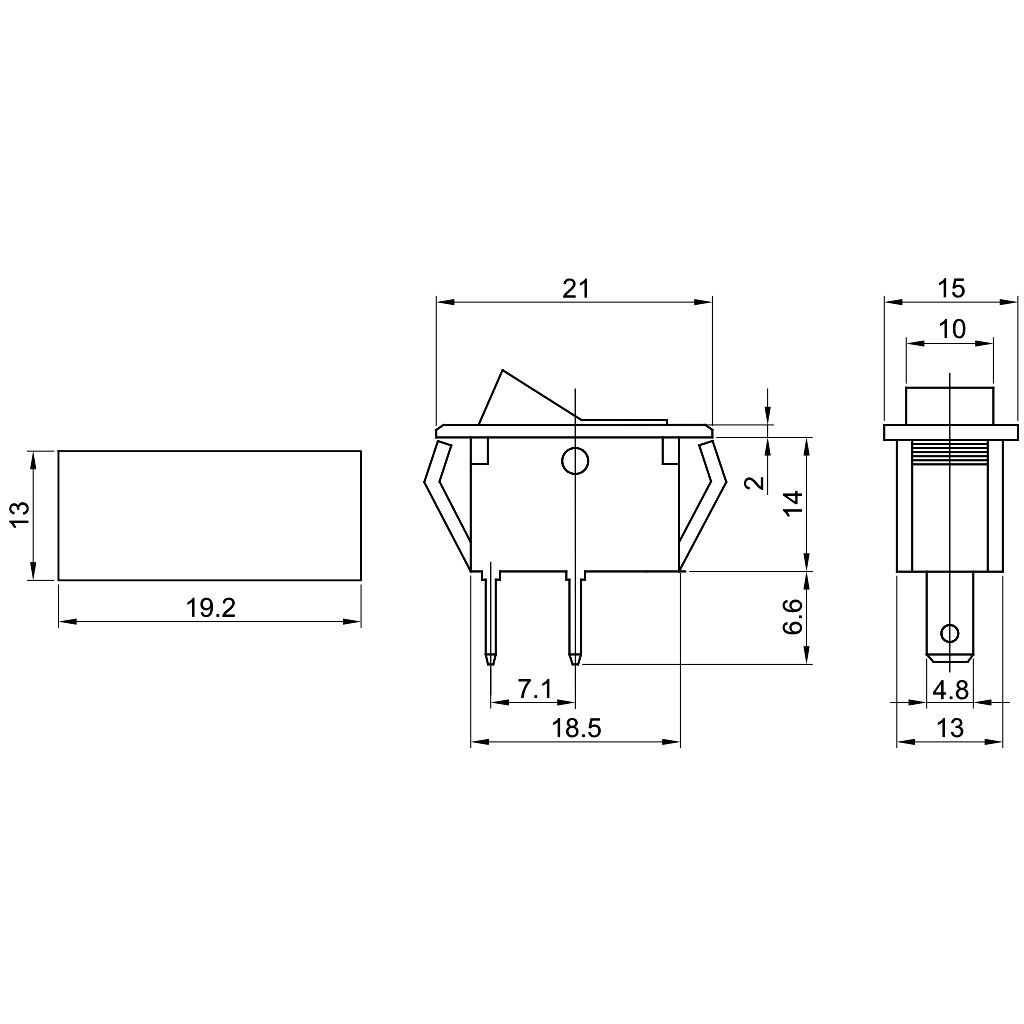 Tracon TES-34 Készülékkapcsoló,BE-KI,fekete 16A,250V AC - Image 2