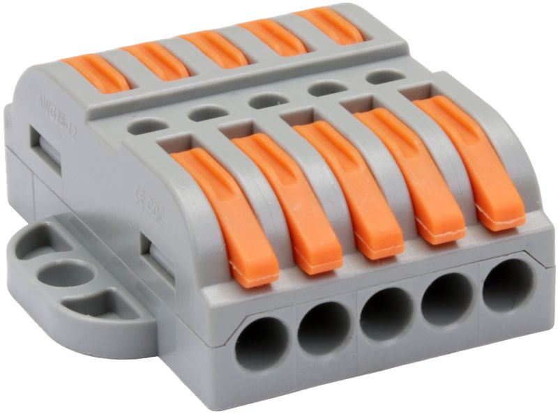 Tracon OVOFT55 Csavar nélküli vezetékösszekötő,toldó,nyitható 0,5-4mm²,32A,400VAC 5P