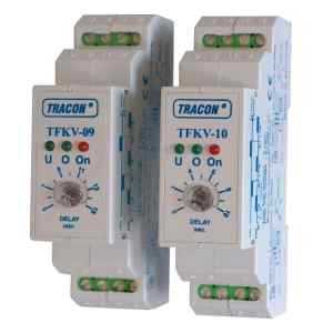 Tracon TFKV-10 Védőrelé,feszültségfigyelő 1 és 3 fázisra,beáll. késl. Umin=160V,0-10s,5A/250V AC