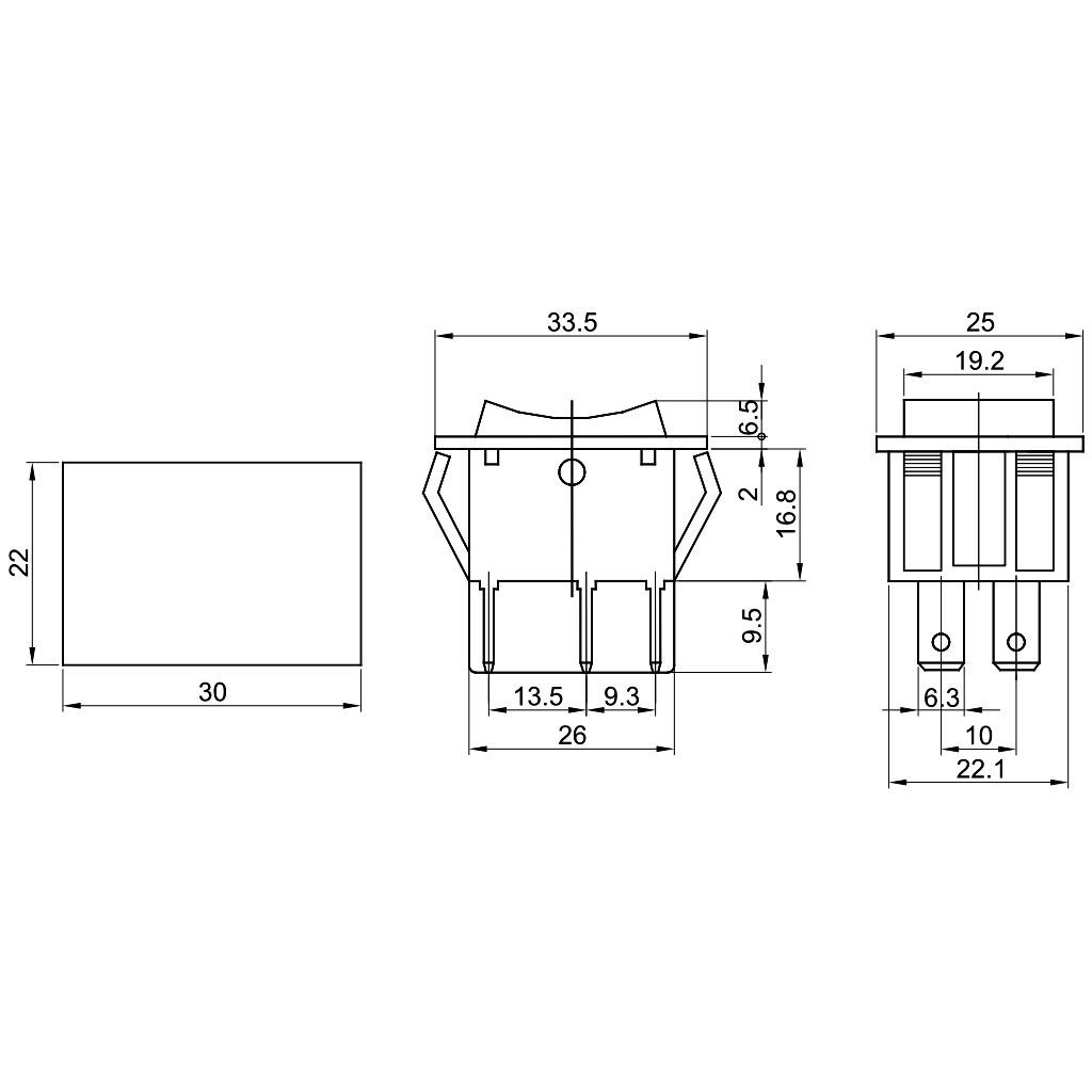 Tracon TES-53-1 Készülékkapcsoló,váltó nyomókapcsoló 16A,250V AC - Image 2