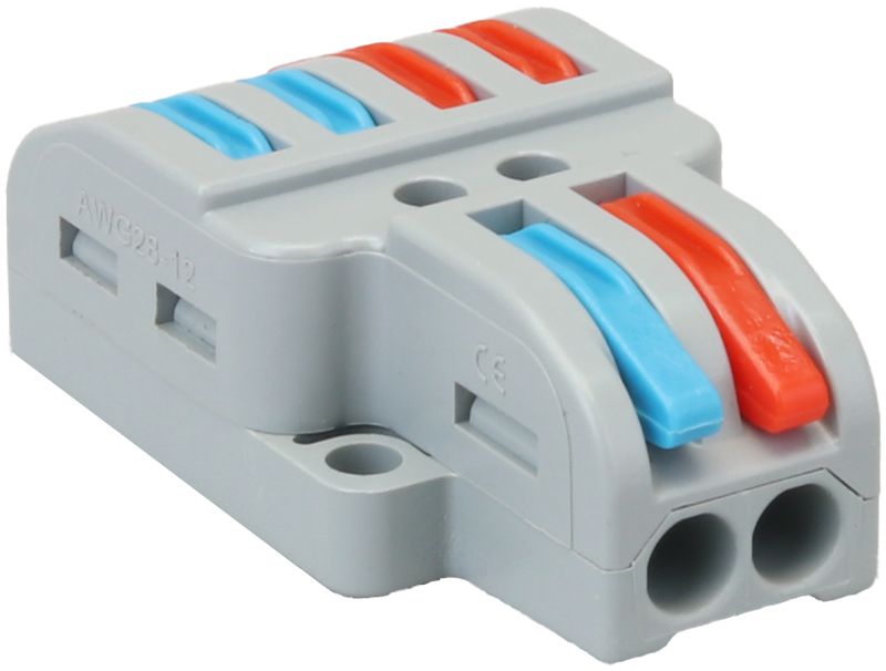 Tracon OVO2P24 Többpólusú csavar nélküli vezetékösszekötő,nyitható 0,5-4mm²,32A,400VAC 2P - Image 2