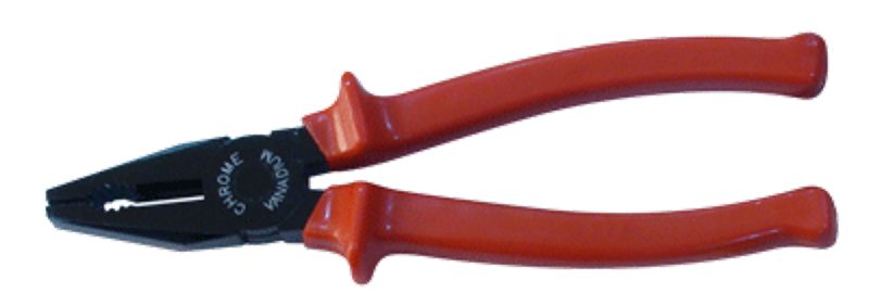 Tracon KBF-7 Kombinált fogó,normál,piros nyél L=180mm,300g