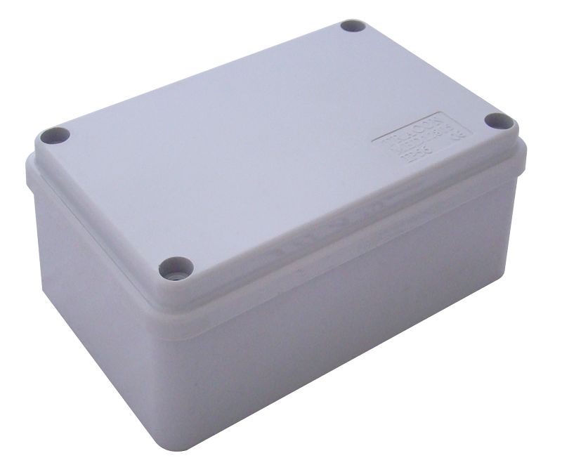 Tracon MED12085 Elektronikai doboz,világos szürke,teli fedéllel 120×80×50mm,IP56