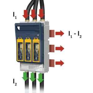 Tracon KETO-2-3/60/AU/F/EST Szakaszolókapcsoló-biztosító,gyűjtősínre,lapos csatlakozó 690VAC,440VDC,400A,3P,NH2