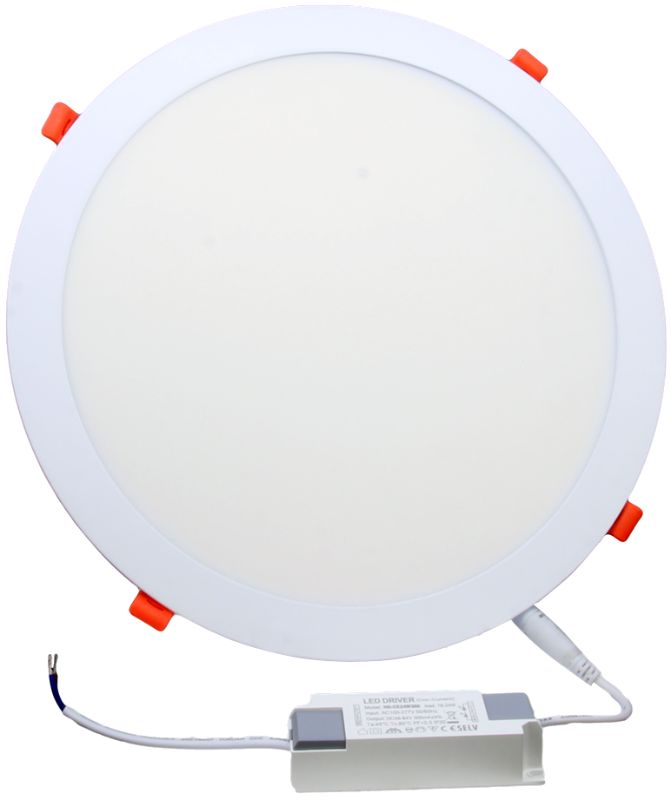 Tracon LED-DL-21NW Beépíthető LED mélysugárzó,kerek,fehér 230 VAC 50Hz,21 W,2155 lm,D=300 mm,4000 K,IP40,EEI=F