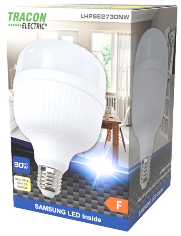 Tracon LHPSE2730NW Nagyteljesítményű LED fényforrrás Samsung chippel 220-240 V,50 Hz,30 W,4000 K,2550 lm,E27,EEI=F - Image 3