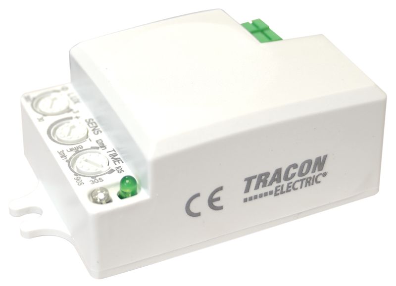 Tracon TMB-L01D Mozgásérzékelő,mikrohullámú,lámpába 230V,50Hz,5,8GHz,360°,1-8m,10s-12min,3-2000lux,IP20