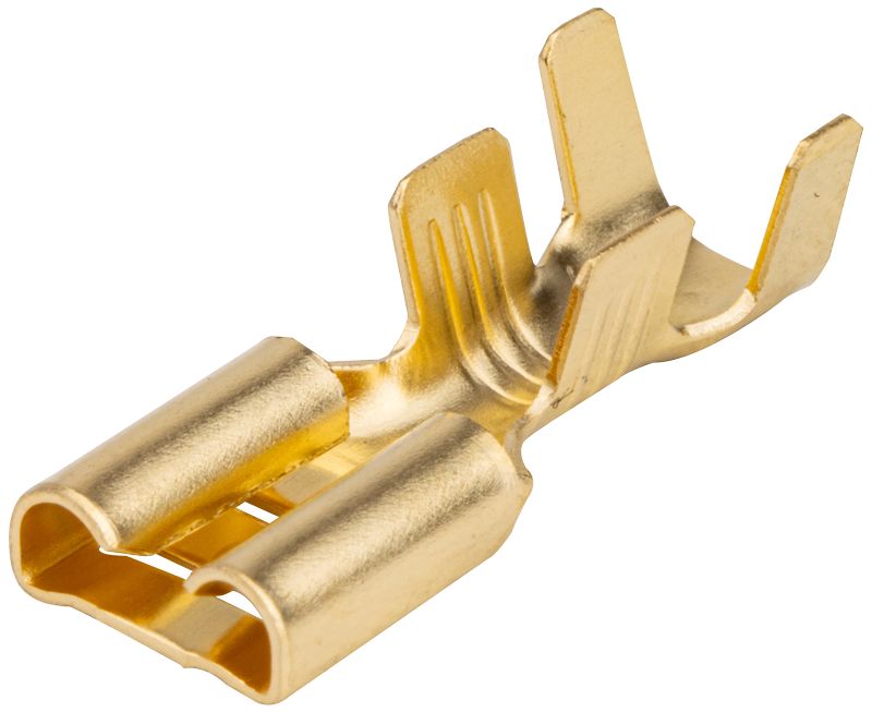 Tracon CSH6-2 Szigeteletlen rátolható csatlakozó hüvely,sárgaréz 6,3×0,8mm,4-6mm²