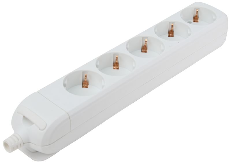 Tracon HUR-05 Újravezetékezhető,hordozható elosztósáv 5×SCHUKO,max.16A,230V