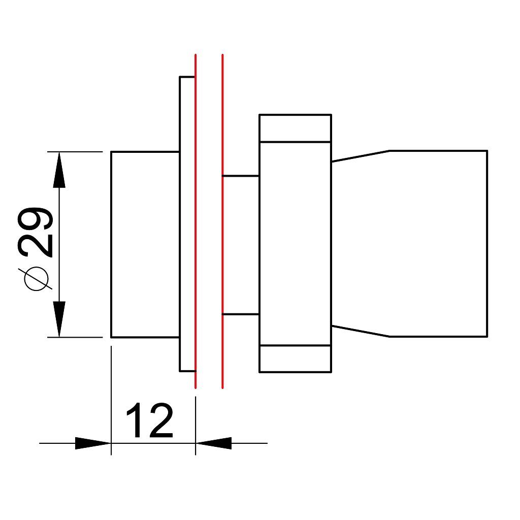 Tracon NYGBA21T Tokozott egyszerű nyomógomb,fémalapra szerelt,fekete 1×NO,3A/240V AC,IP44 - Image 2