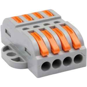 Tracon OVOFT44 Csavar nélküli vezetékösszekötő,toldó,nyitható 0,5-4mm²,32A,400VAC 4P