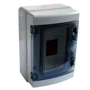 Tracon EDFKIP65-4/1 Falon kívüli elosztódoboz,átlátszó ajtóval,N/PE sínnel 1×4 mod,H×W×D=210×140×100mm,IP65,660V AC,1000 V DC
