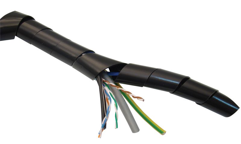 Tracon KSPI-4F Vezetékösszefogó szalagspirál,fekete dmin-dmax=4-20mm,PE