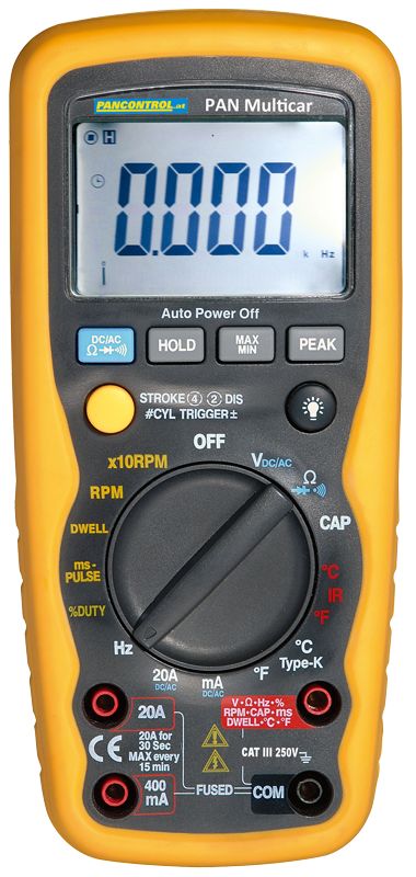 Tracon PANMULTICAR Gépjármű teszter ACV/DCV,ACA/DCA,R,C,Hz,°C,Infra