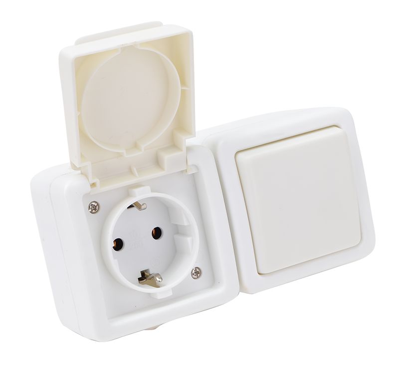 Tracon TR-PH03 Falon kívüli egy áramkörös kapcsoló+csatlakozóaljzat 16A/250VAC,IP54 - Image 3