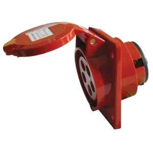 Tracon TICS-315 Beépíthető ferde ipari csatlakozóaljzat 16A,400V,3P+N+E,6h,IP44