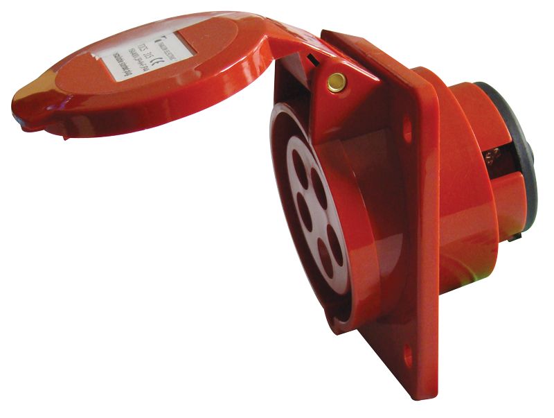 Tracon TICS-315 Beépíthető ferde ipari csatlakozóaljzat 16A,400V,3P+N+E,6h,IP44