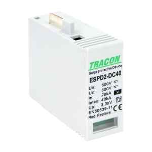 Tracon ESPD2-DC40-600V T2 DC típusú V túlfeszültség levezető betét 600V Ucpv: 800V; In:20kA; Imax:40kA; Up:2,6kV; Var