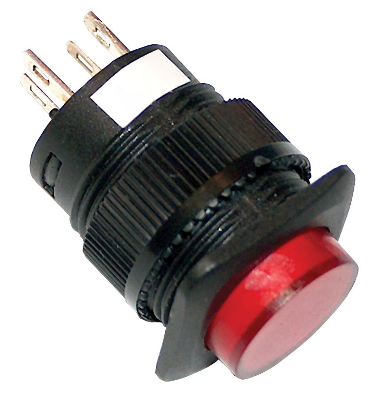 Tracon MNK-110R Mini jelzőlámpás nyomókapcsoló,piros 1×NO,110V AC/DC