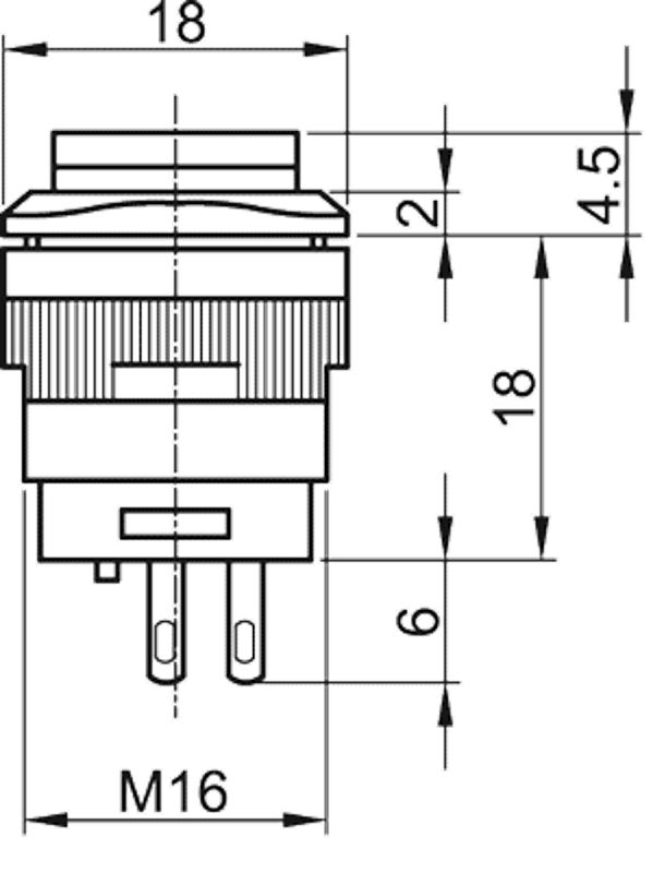 Tracon MNK-110R Mini jelzőlámpás nyomókapcsoló,piros 1×NO,110V AC/DC - Image 2
