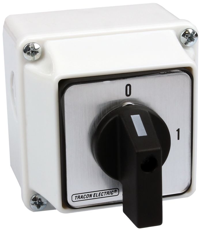 Tracon TK-209/2T65 Tokozott kézikapcsoló,BE-KI 400V,50Hz,20A,2P,5,5kW,48×48mm,90°,IP65