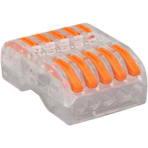 Tracon OVOTT55 Csavar nélküli vezetékösszekötő,toldó,nyitható,átlátszó 0,5-4mm²,32A,400VAC 5P
