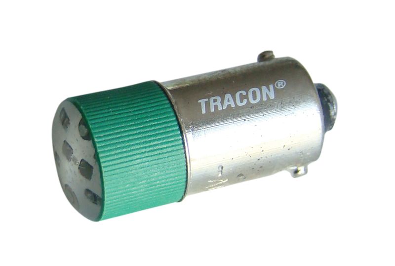 Tracon NYGL-AC400G LED-es jelzőizzó,zöld 400V AC,Ba9s