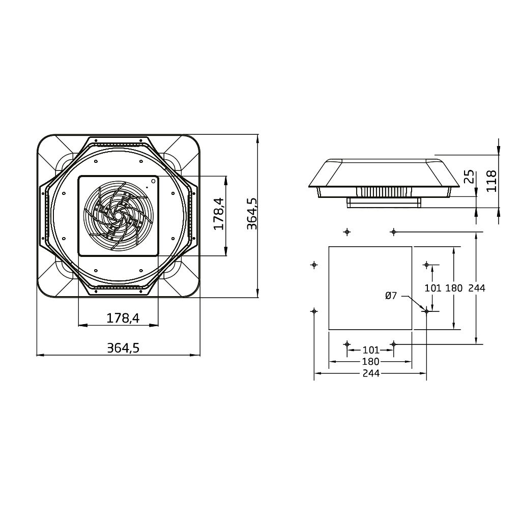 Tracon VR350 Tető ventilátor 350m3/h,IP44,35W,230 VAC,0.25 A,48 dB - Image 3