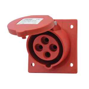 Tracon TICS-314 Beépíthető ferde ipari csatlakozóaljzat 16A,400V,3P+E,6h,IP44