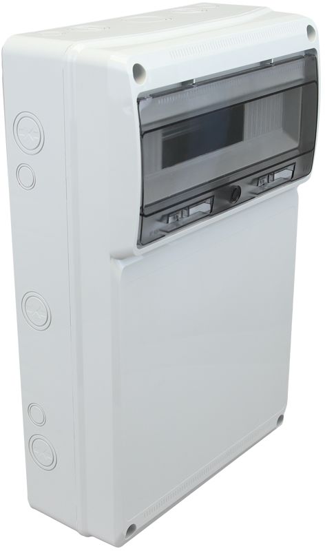 Tracon TDB503315 Üres ipari csatlakozódoboz szerelősínnel,ABS 16 mod,H×W×D=505×330×150mm,IP65