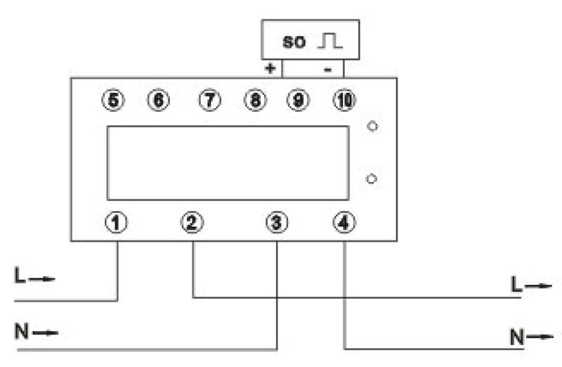 Tracon TVOF1M4 Elektromech. fogyasztásmérő,közvetlen,1 fázisú,4 modul 230VAC / 10A - Image 3