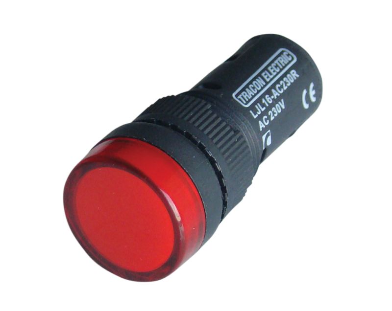 Tracon LJL16-RF LED-es jelzőlámpa,piros 400V AC,d=16mm