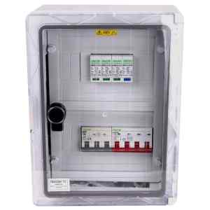 Tracon SPBPV310 Túlfeszültség-védelmi doboz fotovoltaikus rendszerekhez 330×250×130mm,IP65,IK10,AC1+2,400V,In:10A,Iimp:12.5kA