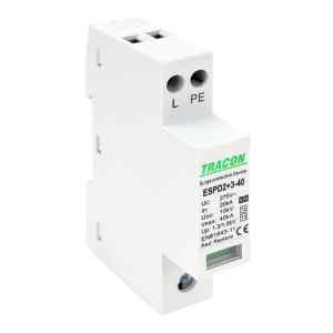 Tracon ESPD2+3-40-1+1P T2+T3 AC típusú túlfeszültséglevezető,egybeépített Uc:275V; In:20kA; Imax40kA; Uoc:10kV; Up:1,3/1,5kV; 1+1P
