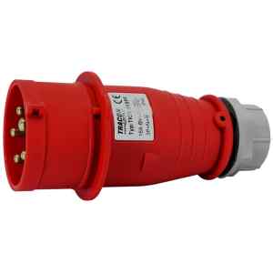 Tracon TICS-015PF Fázisfordítós ipari csatlakozó dugó külső tömszelencével 16A,400V,3P+N+E,6h,IP44