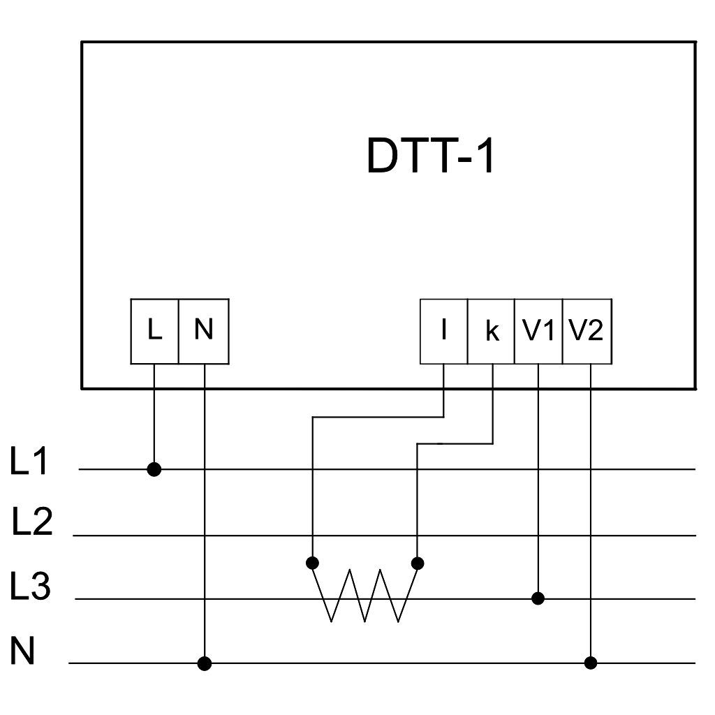 Tracon DTT-1-72 Digitális amper és voltmérő állítható áramváltó áttétellel 72×72mm,500V AC,0-9500/5A AC - Image 2