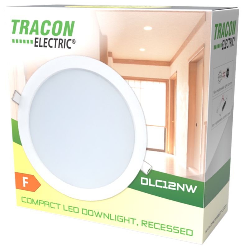 TRACON DLC12NW Kompakt beépíthető LED mélysugárzó 230VAC, 12W, 4000K, 1050lm. IP20, EEI=F - Image 4