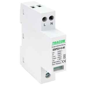 Tracon ESPD2+3-40-2P T2+T3 AC típusú túlfeszültséglevezető,egybeépített Uc:275V; In:20kA; Imax40kA; Uoc:10kV; Up:1,3kV; 2P